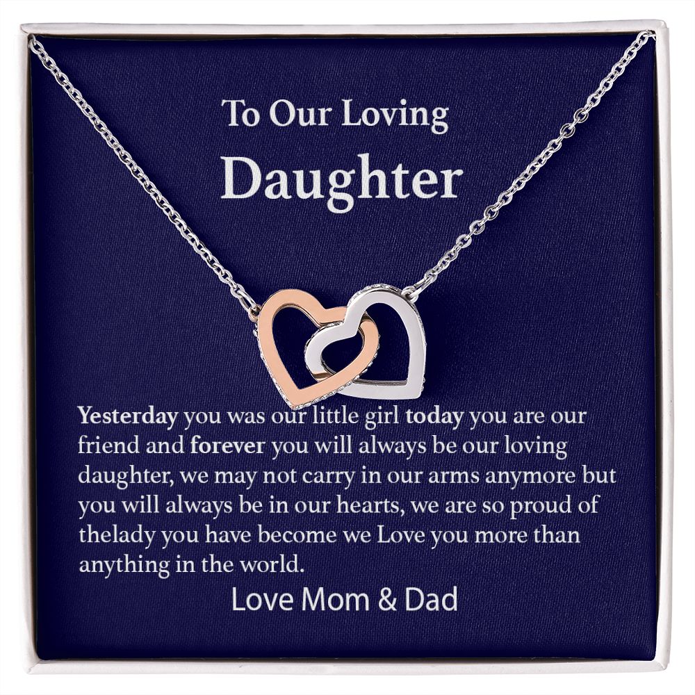 Interlocking Hearts Necklace, Gift to Mom from Daughter